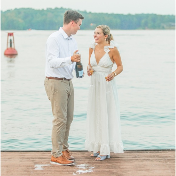 These Three Ruffle Shoulder Backless Maxi Dress - Picture 1 of 1